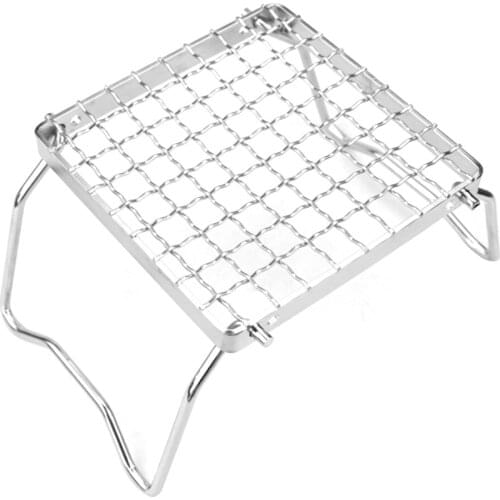 Mini Folding Grill Rack with Adjustable Gear Camping Stove Grill Rack for Camping Hiking Fishing Barbecue Garden Kitchen