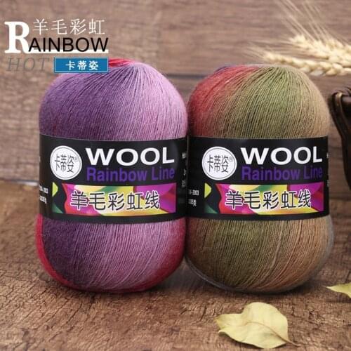 TPRPYN 1Pc=100g 100M Fancy Yarn For Knitting Milk Cotton Blended Worsted Crochet Yarn To Knit Rainbow Line Threads Knitted DIY