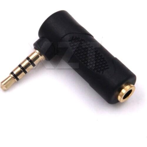 PZ Male to Female 90 Degree 4 Pole To 3 Pole Stereo L Shape aux Audio Connector Extender Headphone Jack Adapter Converter 3.5m