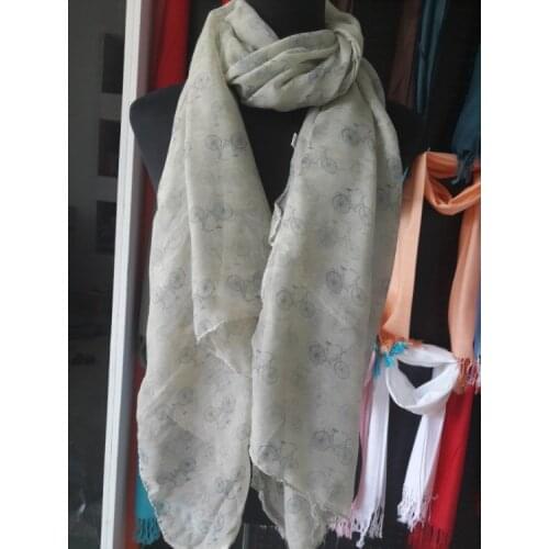 Vintage Bicycle Bike Print Womens Scarf Shawl Wrap 180*100cm, Free Shipping