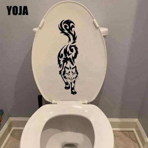 YOJA 7.3X24.6CM Cartoon Cat Large Wall Decal Toilet Seat Sticker Art Decoration T5-0264