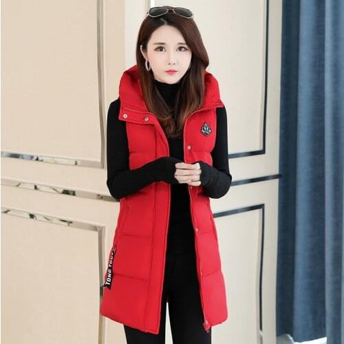 Womens Clothes Korean Vest New Hooded Cotton Warm Winter Thicken Jackets Coats Loose Female Large Sizes Outerwear
