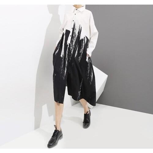 Summer New Style Plus Size Womens Fashion Print Shirt Skirt Dress Harajuku Dress Birthday Dress for Women White Dress Women