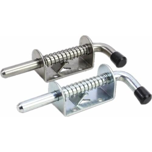 1PC Latch Loaded Metal Security Barrel Bolt Latch 128mm*32mm Silver Tone Spring Latches Door Cabinet Hinges Hardware Cerrojo