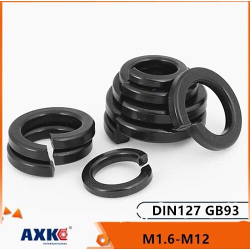 10/100pcs M1.6 M2 M2.5 M3 M4 M5 M6 M8 M10 M12 DIN127 GB93 Black 304 Stainless Steel Spring Washer Split Lock Elastic Gasket