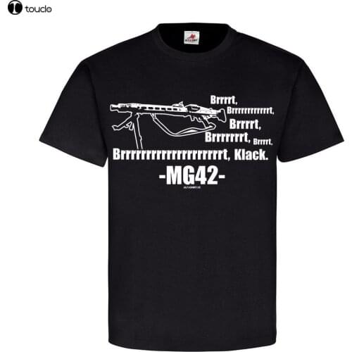 2019 Summer 100% Cotton Casual Short Sleeve Tops Tee Masculine Streetwear Mg42 Sound Maschinengewehr 42 Mg Waffe