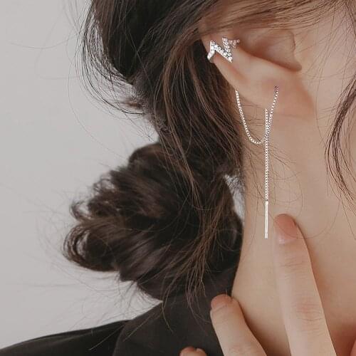 2021 Design New Popular Vintage Classic Earline Metal Long Tassel Heartbeat Clip Earrings Jewelry Gifts Fashion Women Earrings