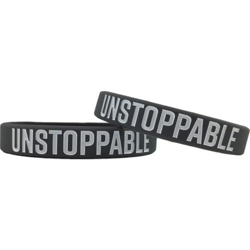 300pcs Motivational UNSTOPPABLE Silicone Bracelets Rubber Wristbands Free Shipping by DHL