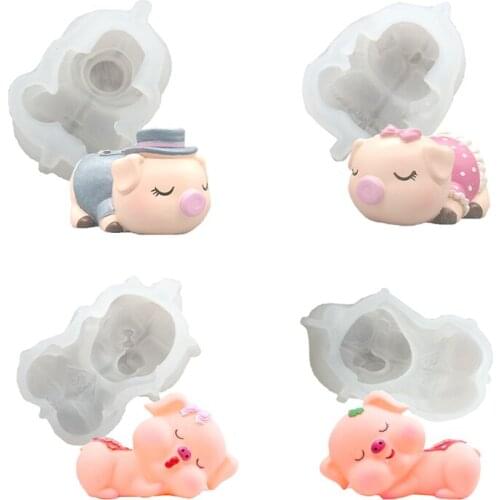 3D Cute Pig Mousse Cake Silicone Mold Fondant Cake Molds Chocolate Candy Mould Baking Cake Decoration Tools Soap Ice Cube