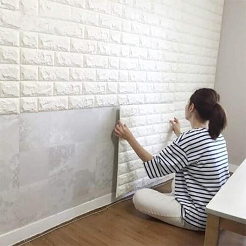 3D Wallpaper DIY Brick stone pattern Self-Adhesive Waterproof Wall Stickers 70cm*77cm floral prints 3D Wall Sticker for home