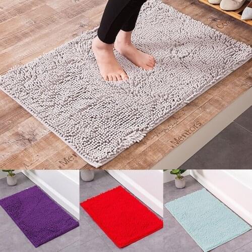 40*60cm Soft Microfiber Shaggy Non Slip Absorbent Bath Mat Bathroom Shower Rugs Carpet
