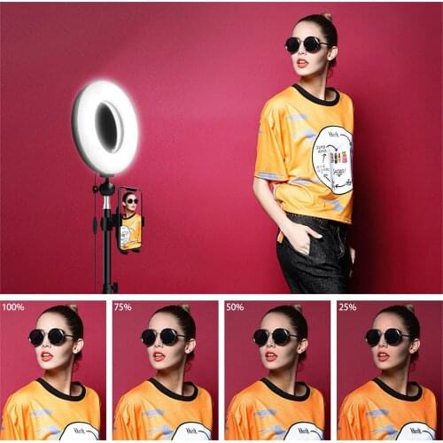 9 inches Ring Light +1.2m Tripod Photo Studio Selfie Set for Youtube Live Stream Makeup Ring Lamp Mobile Phone Floor Holder