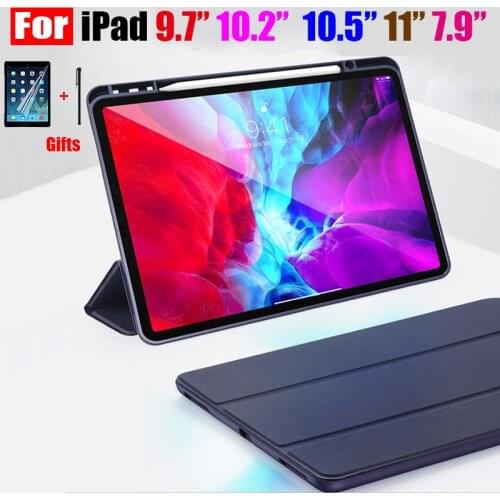 For iPad 7th Generation 2019 iPad 10.2 Case For 2018 iPad 9.7 5/6th Air 2 10.5 Air 3 Mini 4 5 pro 11 Pencil Holder Smart Cover