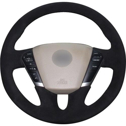 Black Suede Car Steering Wheel Cover for Nissan Teana 2008-2012 Murano 2009-2014