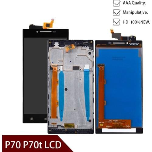 For 5.0" Lenovo P70 LCD Display Touch Screen Digitizer Assembly For Lenovo P70 Display with Frame P70-A P70-T LCD Replacement