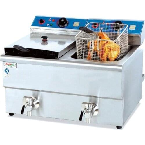 Electric Fryer Machine Stainless Steel Counter Top Fryer Commercial 2-cylinder 2-Basket Countertop French Fries Fryer DF-12L-2