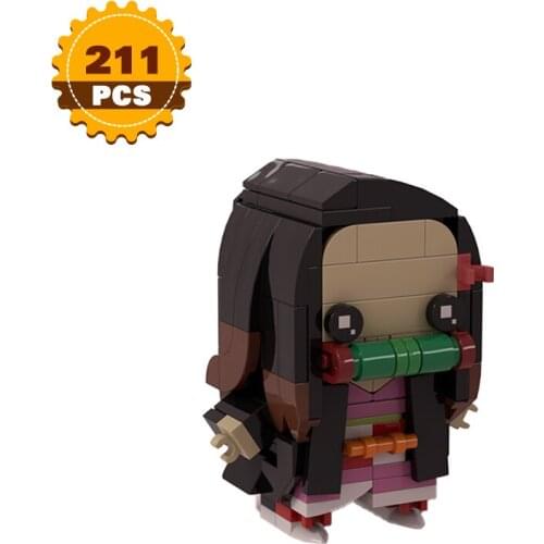 Moc Anime Figures Demon Slayered Kamen Nidouzi Popular Anime Ghosts Blocks Brickheadz Model Building Blocks Children Toys Gifts
