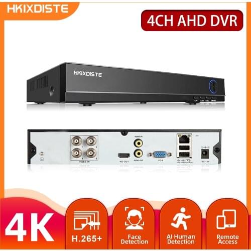 H.265 4 Channel 4K Hybrid 6 in 1 NVR TVI CVI AHD CCTV DVR Recorder 4CH 8MP ONVIF XMEYE Digital Surveillance Video Recorder 5MP