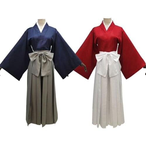 Himura Kenshin Cosplay Costumes Rurouni Kenshin Costume Adult Japanese Kimono Hiten Mitsurugi Ryu Mens and Womens Size