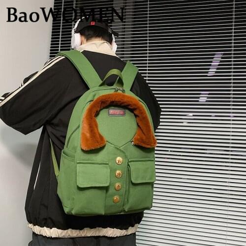 BaoWomen Canvas Backpack For Woman Outdoor Army Multifunction Travel Bag Phone Shoulder Military Crossbody Pockets Wholesale