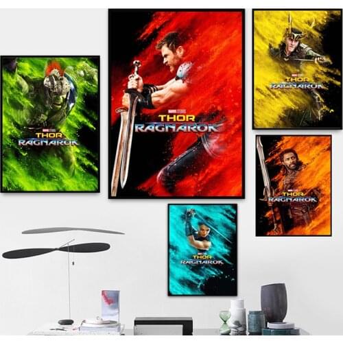 Marvel Canvas Paintings Loki Hulk Classic Movie Thor Ragnarok Posters and Graffiti Print Wall Art Picture for Living Home Decor