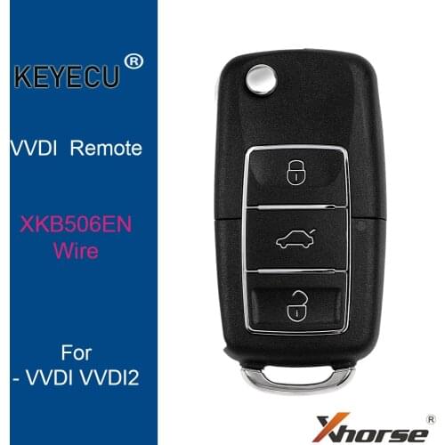 KEYECU XHORSE English Version XKB506EN for Volkswagen B5 Style Wire Universal Remote Key - 3 Buttons - for VVDI Key Tool, VVDI2