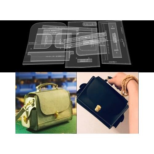 Diy Leather Bag Handbag Drawing Leather Paper Type 4mm Cut Distance Retro Diagonal Bag Acrylic Leather Layout Pattern