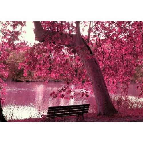 BEAUTIFUL PLUM/PINK BLOSSOM TREE SCENIC LANDSCAPE Art print Silk poster Home Wall Decor