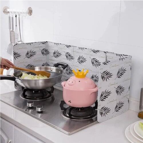 Aluminum anti-Splatter Foldable Kitchen Gas Stove Baffle Kitchen Frying Pan Oil Splash Screen Kichen anti-oil Baffles