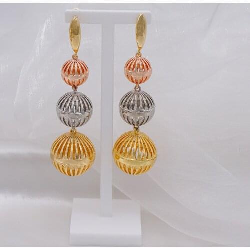 Trendy Jewelry Statement Big Earrings Long Drop Dangle Earring For Women Ball Earrings For Party Birthday Wedding Gifts