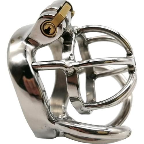 Prevent Extramarital Sex,Testis separate Cock Cage,Stainless Steel Male Chastity Device,Penis Lock,Cock Ring,Chastity Belt,129