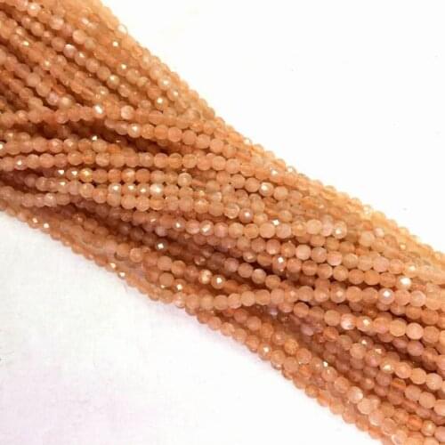 Natural Pink Moonstone Beads Micro Faceted Beads 2mm 3mm 4mm Faceted Gem Spacer Beads,Small Tiny Beads,1string of 15.5"