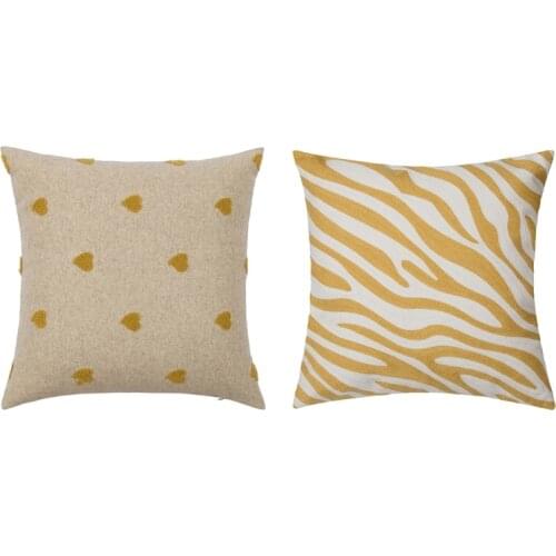 Boho Throw Pillow Cover Modern Stripe Heart Pillowcase Farmhouse Decorative Cushion Case for Couch Sofa Bed