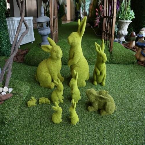 Easter Artificial Turf Grass Rabbit Office Decoration Handmade Moss Rocks Bunny Easter Faceless Doll Easter Plush Dwarf