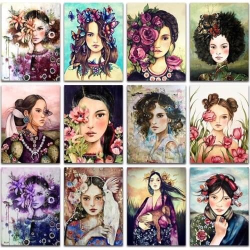 Full Diamond mosaic Colorful queen flower 5D DIY Diamond embroidery butterfly parrot owl Diamond painting sexy beauty girl lady
