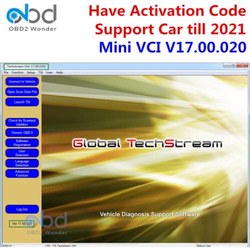 MINI VCI V16.00.017 for TOYOTA TIS Techstream V15.00.028 MINI VCI V16 Software Support 2020 Mini vci V15