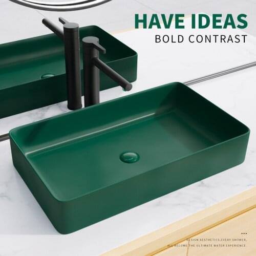 Bathroom Sink Bowls Nordic Ceramic Washbasin Square Basin Simple White Washbasin Home Basin Shampoo Bowl With Tap