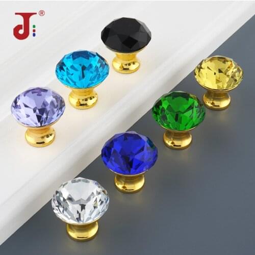 30mm Single Hole Kitchen Sliding Door Pull Handle Interior Wardrobe Handles Hardware Door Knob Crystal Handles For Furniture