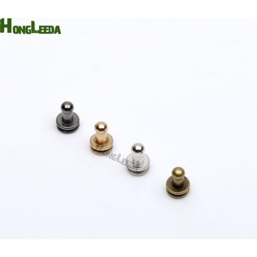 DIY 80sets/lot 4*7*8mm alloy screw knob rivets handbag belt shoes watchband metal rivets silver/black/bronze/gold ZD027