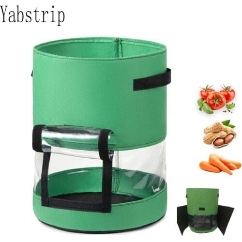 NewGallons Grow Bag Potato Grow Planter Non-woven Tomato Planting Bag Container Thicken Garden Pot Supplies Planting Accessories