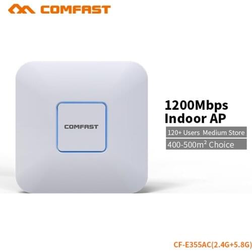 COMFAST AC 1200Mbps Wifi Access Point Router 2.4G + 5.8G Wi-fi Extender 500 Square Meters Coverage Support OpenWRT CF-E355AC