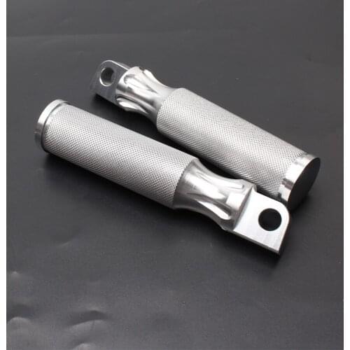 1pair Motorcycle Sliver Aluminum Custom 10mm Footrest FootPeg For Harley Dyna Fat Boy Softail Touring Honda Yamaha Suzuki
