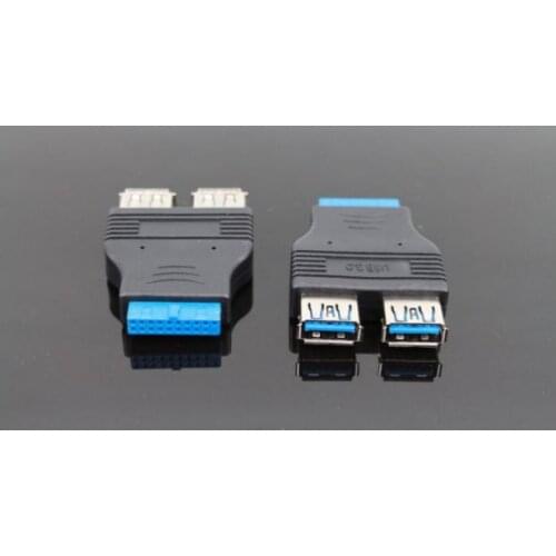 2 ports USB 3.0 A Female Port HUB Motherboard 20Pin Header Adapter Convertor Connector Female Adapter AQJG