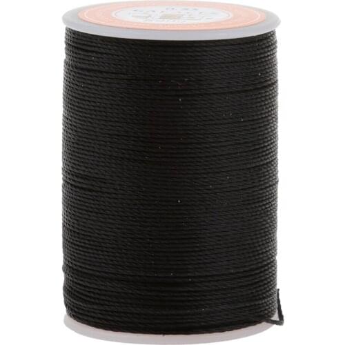 2 Pieces 113Meters 0.55mm Round Waxed Thread Cord Leather Sewing Hand Stitching Craft