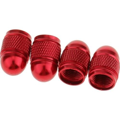 4pcs Durable Valve Dust Caps Stems For Car Tractors ATV Pickups Bicycle Red