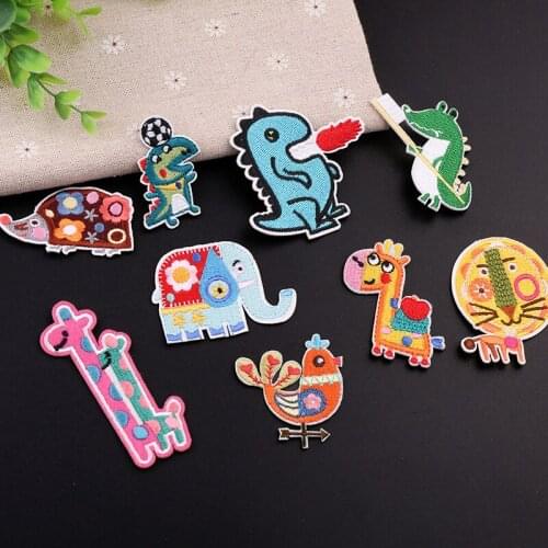 50pcs/lot Animal Embroidery Patches Letters Clothing Decoration Accessories Diy Iron Heat Transfer Applique Iron on Transfer