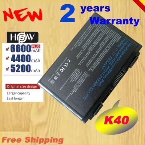 HSW 11.1V Laptop Battery for Asus a32-f82 a32-f52 a32 f82 F52 k50ij k50 K51 k50ab k40in k50id k50ij K40 k50in k60 fast shipping