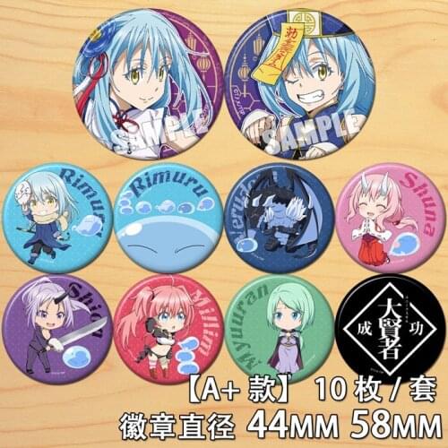 Anime Regarding Reincarnated To Slime Rimuru Figure Badge Round Brooch Pin Gifts Kids Collection Toy