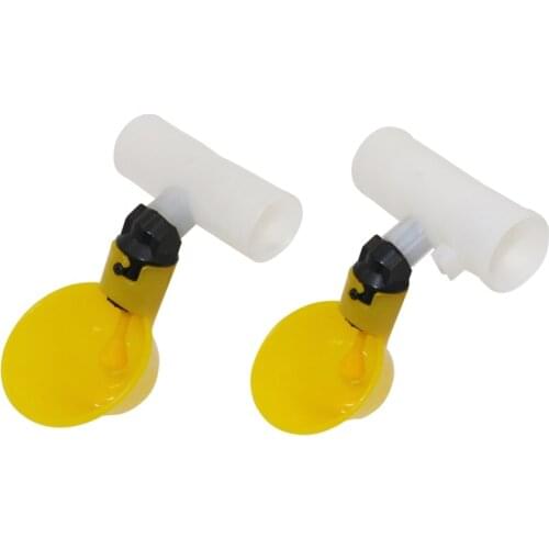 3 Pcs Automatic Quail Drinking Chicken Watering Bowl Yellow Nipples 20mm/25mm Connector Farm Poultry Drinking Water System