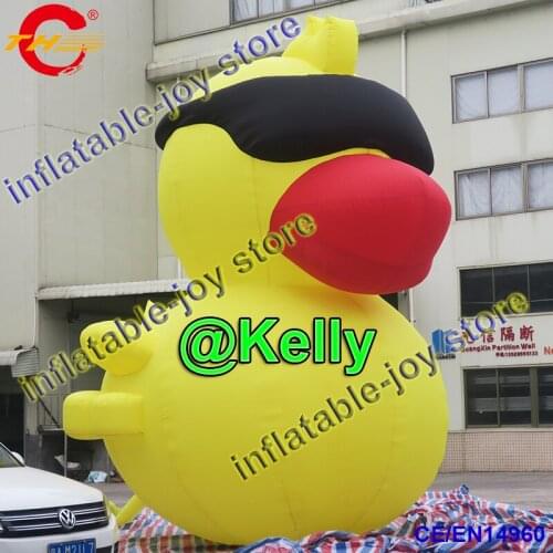 Free air shipping 4m 5m 6m inflatable duck cartoon for sale, cheap inflatable duck with sun glasses, giant inflatable duck